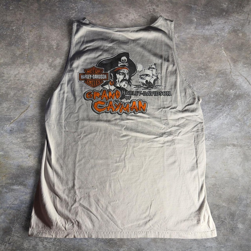 Harley-Davidson Grand Cayman Pirate Motorcycle Tank Top XL Gray
